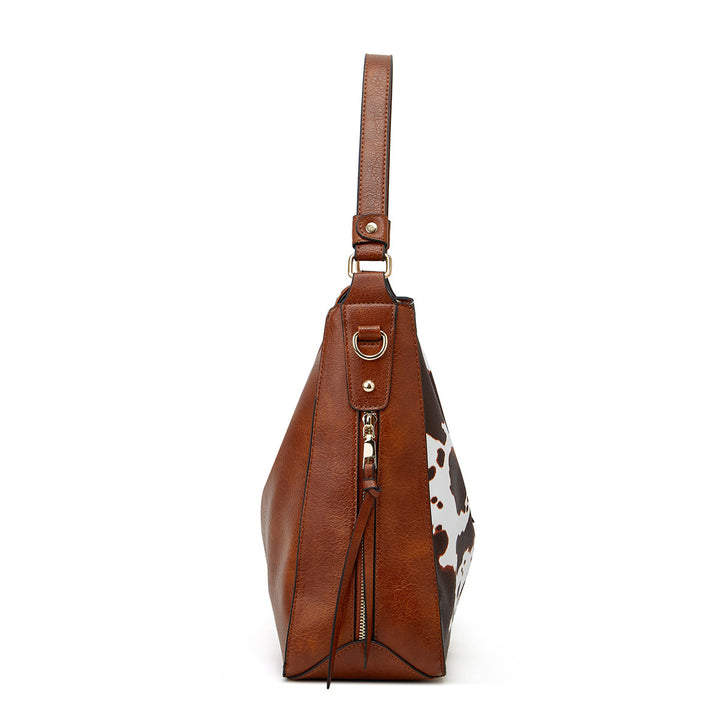 Luxury Leather Print Hobo Anti-Theft Handbag + FREE Pouch Wallet